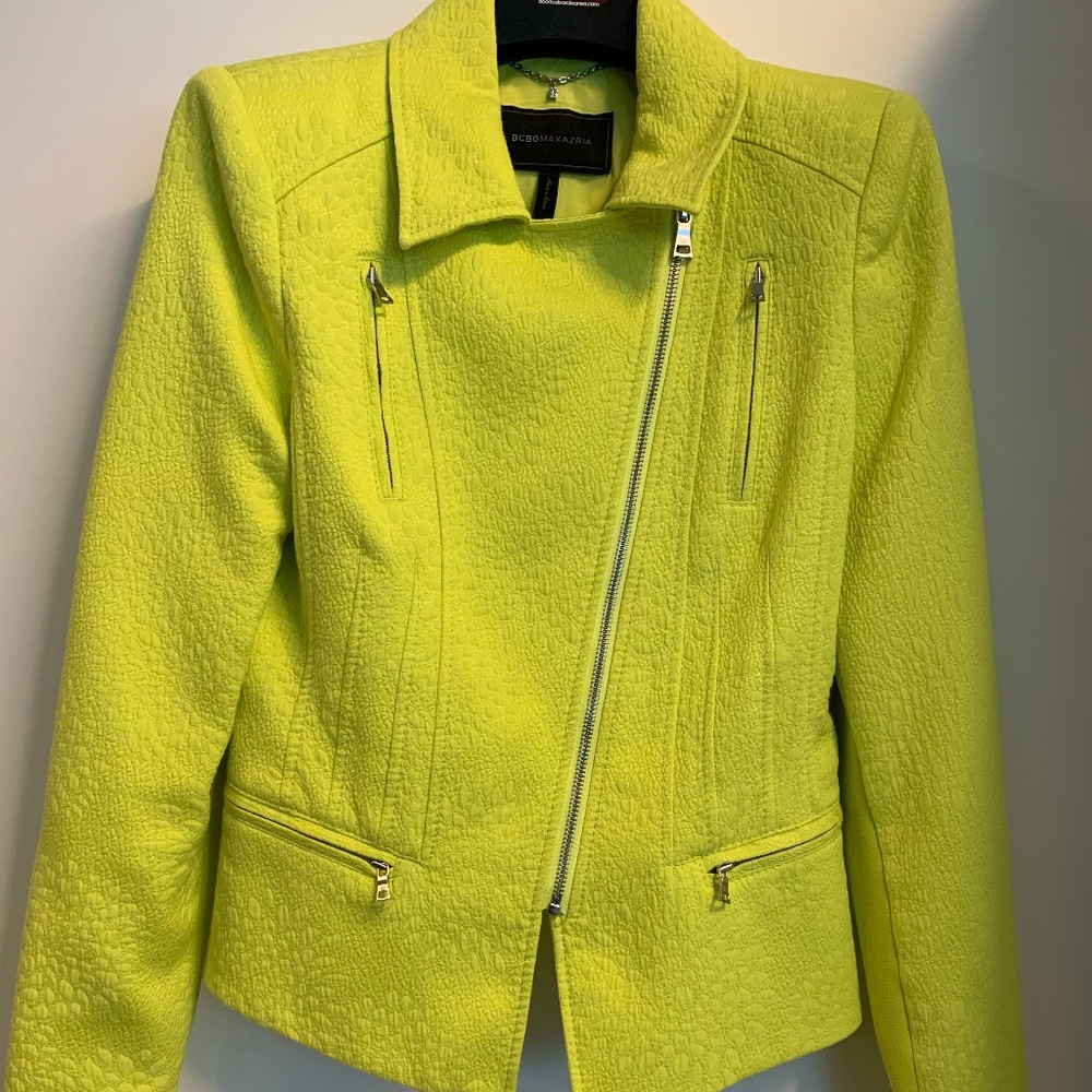 Neon Jacquard Moto Jacket